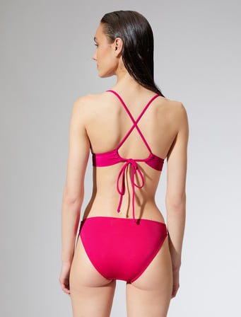 Bralet Bikini Üstü Üçgen Kaplı Çapraz Askı Detaylı
