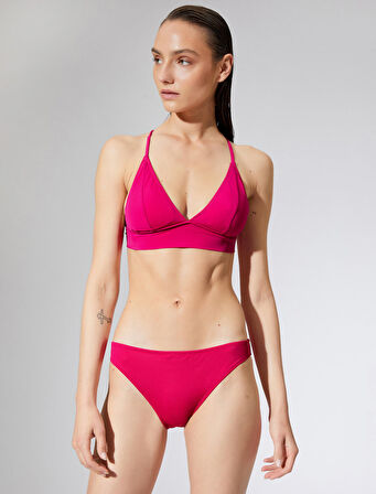 Bralet Bikini Üstü Üçgen Kaplı Çapraz Askı Detaylı