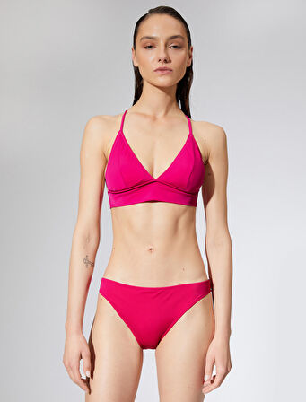 Bralet Bikini Üstü Üçgen Kaplı Çapraz Askı Detaylı