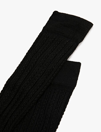 Balıksırtı Desenli Uzun Çorap