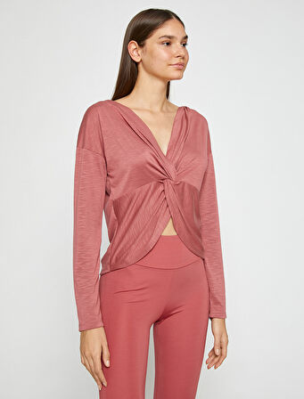 Büzgü Detaylı Yoga Sweatshirt Modal Karışımlı İpeksi Dokulu