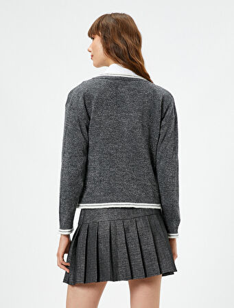 Çift Katlı Görünümlü Triko Kazak