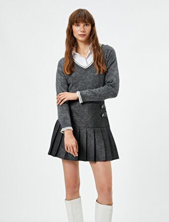 Çift Katlı Görünümlü Triko Kazak