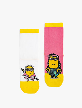 2'li Minions Baskılı Çorap Seti Lisanslı