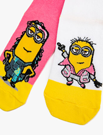 2'li Minions Baskılı Çorap Seti Lisanslı