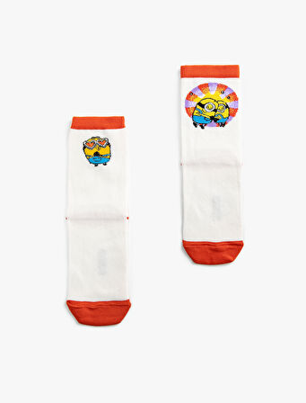 2'li Minions Baskılı Çorap Seti Lisanslı