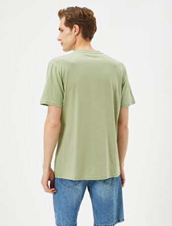 Basic Tişört Slim Fit Bisiklet Yaka Kısa Kollu Pamuklu