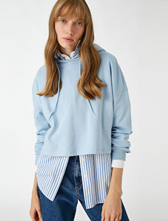 Kapüşonlu Crop Sweatshirt