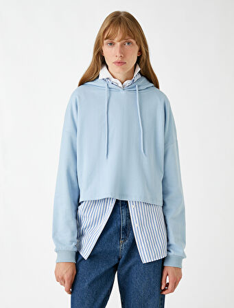 Kapüşonlu Crop Sweatshirt