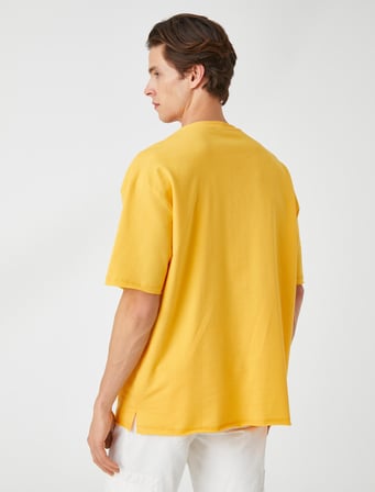 Basic Oversize Tişört Bisiklet Yaka Kısa Kollu