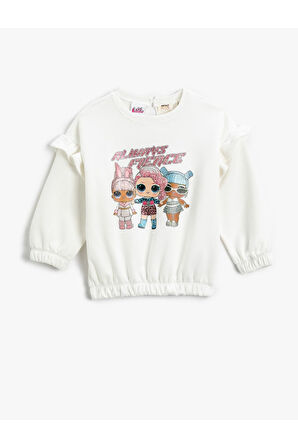 Kız Çocuk LoL Surprise Baskılı Sweatshirt Lisanslı Fırfır Detaylı