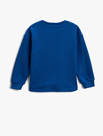 Cep Detaylı Baskılı Sweatshirt 