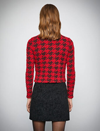 Melis Ağazat X Koton - Uzun Kollu Yumuşak Dokulu Boğazlı Tişört