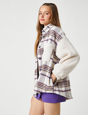 Oduncu Gömlek Ceket Oversize Detaylı Cepli Düğmeli