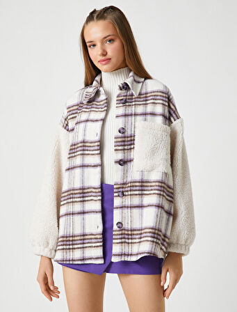 Oduncu Gömlek Ceket Oversize Detaylı Cepli Düğmeli