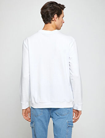 Basic Bisiklet Yaka Sweatshirt Uzun Kollu