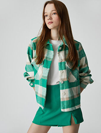 Oduncu Gömlek Ceket Uzun Kollu Düğmeli Cep Detaylı