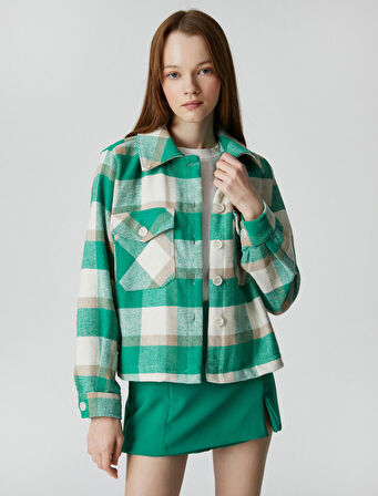 Oduncu Gömlek Ceket Uzun Kollu Düğmeli Cep Detaylı