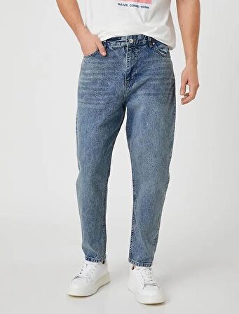 3SAM40156ND Koton Balloon Erkek Jean Pantolon ORTA İNDİGO