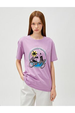 3SAL10206IK Koton Kadın T-shirt LİLA