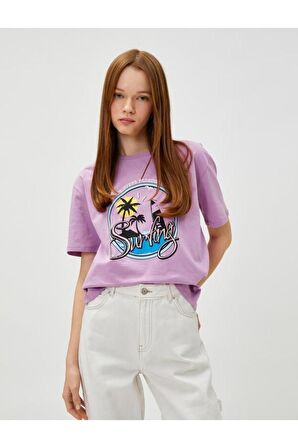 3SAL10206IK Koton Kadın T-shirt LİLA