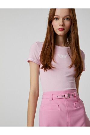 3SAL10224IK Koton Kadın T-shirt PEMBE