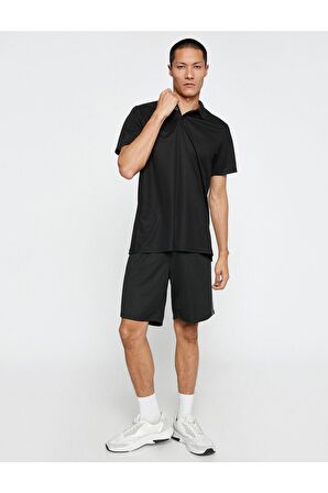 Basic Tişört Polo Yaka Düğmeli Kısa Kollu Hızlı Kuruyan Kumaş