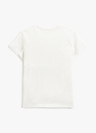 Koton Beyaz Erkek Çocuk Bisiklet Yaka Kısa Kollu Baskılı T-Shirt 3SKB10199TK