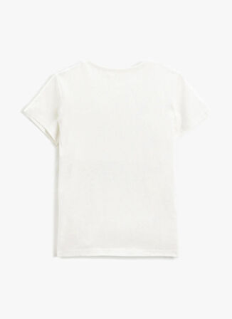 Koton Beyaz Erkek Çocuk Bisiklet Yaka Kısa Kollu Baskılı T-Shirt 3SKB10231TK