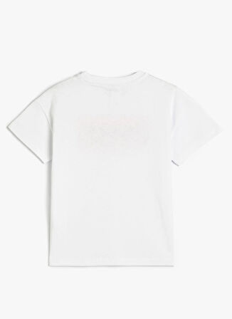 Koton Payetli Beyaz Erkek Çocuk T-Shirt 3SKB10243TK