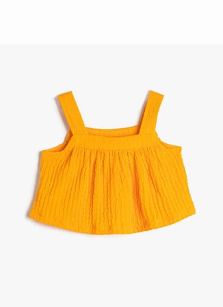 Koton Düz Turuncu Kız Çocuk T-Shirt 3SKG10085AK