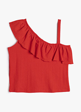 Koton Düz Kırmızı Kız Çocuk T-Shirt 3SKG10140AK