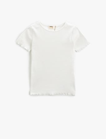 Basic Tişört Slim Fit Kısa Kollu Bisiklet Yaka Ribanalı