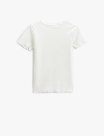 Basic Tişört Slim Fit Kısa Kollu Bisiklet Yaka Ribanalı