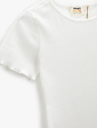 Basic Tişört Slim Fit Kısa Kollu Bisiklet Yaka Ribanalı