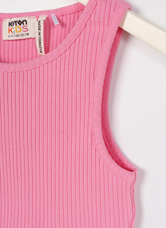 Koton Düz Pembe Kız Çocuk Atlet 3SKG30023AK