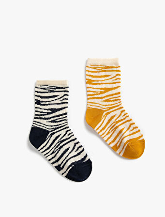 2'li Zebra Desenli Çorap Seti