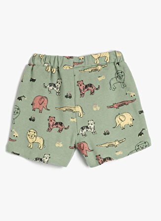 Koton Yeşil Erkek Bebek Diz Üstü Desenli Şort 3SMB40089TK