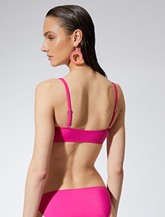 Straplez Bikini Üstü İnce Askılı Kaplı