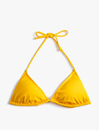 Üçgen Bikini Üstü Boyundan Bağlamalı Kaplı