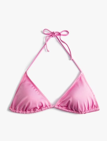 Üçgen Bikini Üstü Boyundan Bağlamalı Kaplı