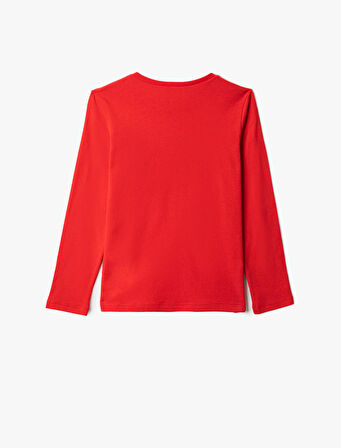 Uzun Kollu Tişört Bisiklet Yaka Slogan Temalı Baskılı