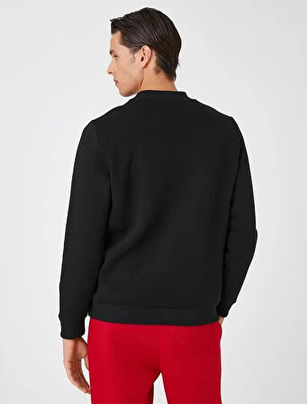 Basic Sweatshirt Yarım Balıkçı Yaka Uzun Kollu