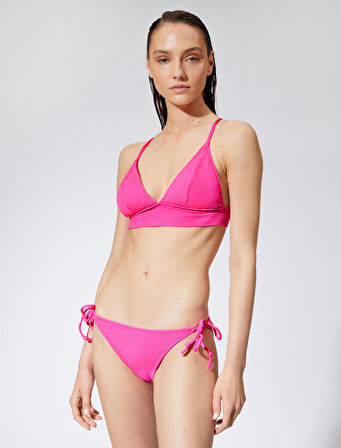 Bikini Üstü Bralet Çapraz Askılı Kaplı Dokulu