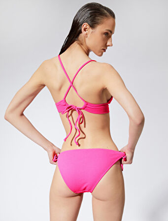 Bikini Üstü Bralet Çapraz Askılı Kaplı Dokulu