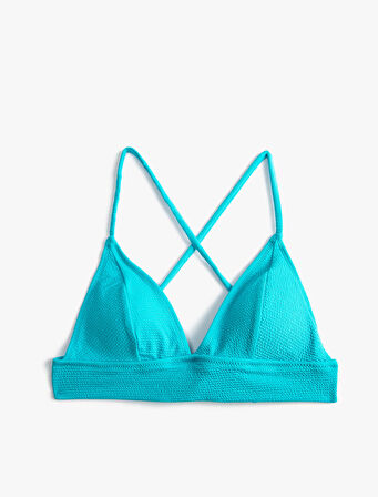 Bikini Üstü Bralet Çapraz Askılı Kaplı Dokulu