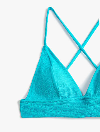 Bikini Üstü Bralet Çapraz Askılı Kaplı Dokulu