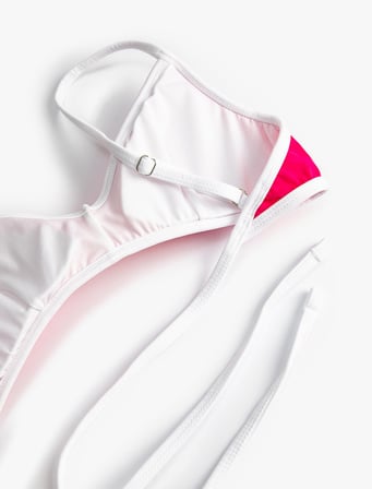 Bikini Üstü Biye Çapraz Bağlama Detaylı Kaplı