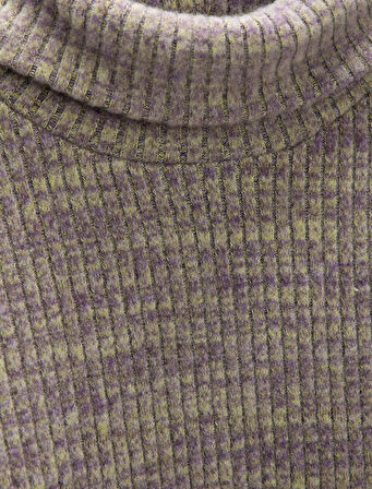 Balıkçı Yaka Tişört Uzun Kollu Yumuşak Dokulu Bol Kalıp