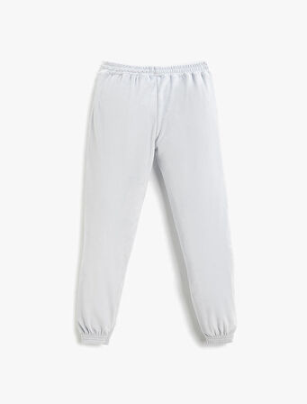 Kadife Jogger Eşofman Altı Beli Lastikli